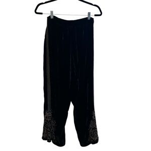 JWL Los Angeles Black Velvet Flowy Pants XL